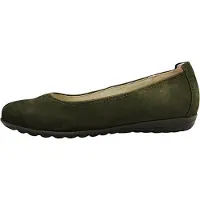 Lugina Chaussures de marche Waldläufer Hesima pour femmes, chaussures basses, mocassins, ballerines, couleur verte, pour le quotidien