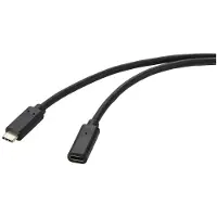 Renkforce Câble USB USB 3.2 Gen2x2 USB-C mâle, USB-C femelle 1.00 m Noir Gaine PVC RF-4755220