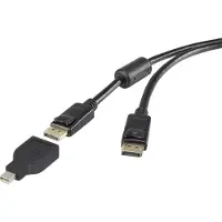 Renkforce Câble de branchement DisplayPort 0.5 m (0.50 m), Câble vidéo, Noir