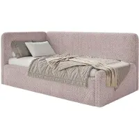 Selsey Fanko – Lit junior 90x200 cm avec tête de lit à gauche, peluche, rose poudré