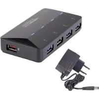 Renkforce RF-3806031 Concentrateur d'interface USB 3.2 Gen 1 (3.1 Gen 1) Type-B 5000 Mbit/s Noir (1268677)