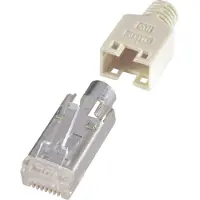 Renkforce H9540.1-10 Connecteur RJ45, blindé CAT5e H9540.1-10 Connecteur mâle, droit Pôles : 8P8C Beige 10 pcs.