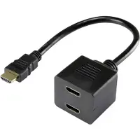Renkforce RF-4212177 Adaptateur HDMI en Y [1x HDMI mâle - 2x HDMI femelles] Noir Contacts plaqués or 20.00 cm
