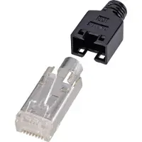 Renkforce H9540.4-10 Connecteur RJ45, blindé CAT5e H9540.4-10 Connecteur mâle, droit Pôles : 8P8C noir 10 pcs.