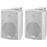 Monacor Ensemble d'enceintes 2 voies 2x20W 60-20000Hz 1 actif/1 passif 2 pièces ws MKA-50SET/WS