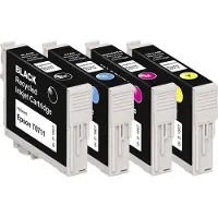 Basetech Encre remplace Epson T0711, T0712, T0713, T0714 Compatible Pack combiné Noir, Cyan, Magenta, Jaune BTE107 1607,4005-126
