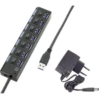 Renkforce RF-4821051 Hub d'interface USB 3.2 Gen 1 (3.1 Gen 1) Type-A 5000 Mbit/s Noir (RF-4821051)