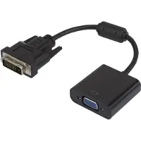 Renkforce RF-3301134 Adaptateur DVI / VGA [1x DVI mâle 24+1 broches - 1x VGA femelle] Noir avec noyau en ferrite, connecteurs plaqués or