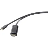 Renkforce CONRAD Câble de connexion 1.80 m Black [1x USB-C ? mâle - 1x HDMI mâle]