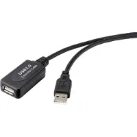Renkforce Câble USB USB 2.0 USB-A mâle, USB-A femelle 20.00 m noir Actif avec amplification du signal RF-4535088
