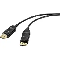 Renkforce Fibre Optique / Displayport Câble De Raccordement Fiche Mâle Displayport, Fiche Mâle Displayport 50.00 M Noir Uhd 8k @ 60 Hz, Uhd 4k @ 12 A007782 -