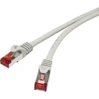 Renkforce RF-4724286 Câble réseau RJ45, câble patch CAT 6 S/FTP 30.00 m Gris avec protection de nez d'encliquetage, connecteurs dorés, ignifugé 1 pc (RF-4724286)