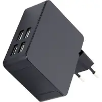 HN POWER Chargeur USB (36 W, 4 ports), Chargeur USB, Noir
