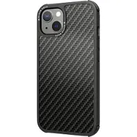 Black Rock Carbone réel robuste (Apple iPhone 13), Coque pour téléphone portable, Noir