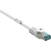Renkforce RF-5043912 Câble réseau RJ45 Câble patch CAT 6a S/FTP 10.00 m Blanc Ignifugé 1 pc
