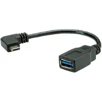 Roline Câble USB 3.2 Gen 1 type C - type A, ST/BU, OTG, noir, 0,15 m