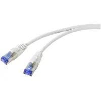 Renkforce Câble de raccordement RF-5266146 RJ45 CAT 6a S/FTP, 10,00 m, gris, profil fin, flexible, avec protection des ergots, ignifuge, 1 pièce