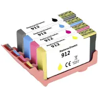 Renkforce Encre Combi Pack Remplace HP 912 (6ZC74AE) Compatible Combi Pack Noir, Cyan, Magenta, Jaune RF-I-HP912BKCMY4PK RF-5718852 (RF-5718852)
