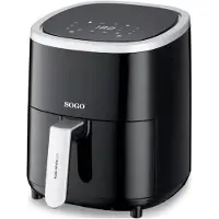 SOGO Human Technology AIR FRYER 3.5L-60MIN TEMP-TOUCH PANEL,80-200ºC 1200W 8 PREST MENUS, Friteuse, Argent, Noir