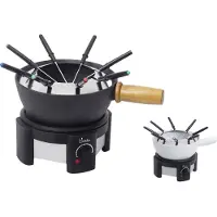 BIKITCHEN Appareil à fondue, Set à fondue, Noir, Argent