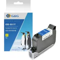 G&G Cartouche d'encre originale GB-001Y, pour étiqueteuse MP001, 42 ml d'encre résistante à l'eau, pack individuel, jaune