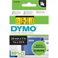 Dymo 53718 (S0720980) - (24 mm x 24 mm) - Noir sur jaune - Ruban