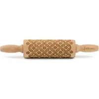 Markenlos rouleau à pâte Chine motif, junior, 23 cm, rouleau à pâtisserie, rouleau à gaufrer, motif, rouleau, bois de hêtre, 330463