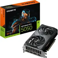 Gigabyte GeForce RTX 5050 WINDFORCE OC 8G Carte Graphique - 8GB GDDR6, 128bit, PCI-E 5.0, 2587MHz Fréquence du cœur, 2 x DP, 2 x HDMI, NVIDIA DLSS 4, GV-N5050WF2OC-8GD