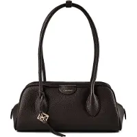 Calvin Klein Sac bandoulière 'Emblem Pebble Grain Extended Side Shoulder' marron chiné