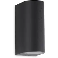 Telefunken - Lampe LED d'extérieur, lampe murale incl. 2 x GU10, 5 watts chacun, 400 lumens, IP44, anthracite, 151x67x92mm (LxlxH)