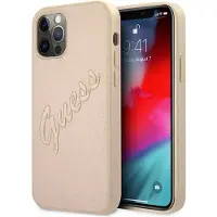 GUESS Guhcp12lrsavslg Iphone 12 Pro Max 6.7 Saffiano Phone Case Doré