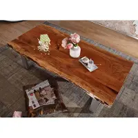 MASSIVMOEBEL24.DE MASSIVMOEBEL24 | Table basse 150x70 Acacia laqué Noisette FREEFORM #12