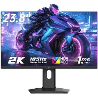 KTC Moniteur de jeu H24T7, 23,8 pouces, résolution QHD, 185 Hz, technologie IPS rapide, temps de réponse MPRT de 1 ms, HDR400, FreeSync/G-Sync, réglage en hauteur