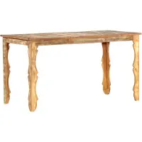 The Living Store Table de salle à manger Living Store, dimensions 140 x 70 x 76 cm, en bois massif recyclé