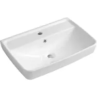 Hak Aqualine Ceramics - Lavabo 600x400 mm, avec trop-plein, trou pour robinet, blanc TU0351