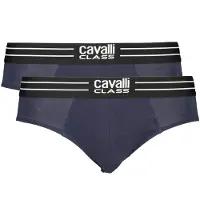 Cavalli Class Hommes, Sous-vêtements, Blue Cotton Men's Brief, Bleu, (Une unité par pack, M)