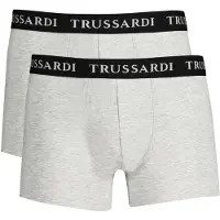 Trussardi Hommes, Sous-vêtements, Grigio Cotton Men's Boxer Underwear, Gris, (lot de 2, XXL)
