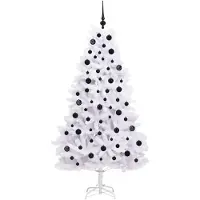 vidaXL Sapin de Noël Artificiel à Branches Articulées Blanc 180 cm