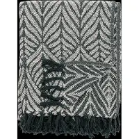 Bloomingville Decke Ugento 160 x 130 cm, Grün/Weiss (160 x 130 cm)