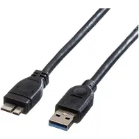 Roline Câble USB 3.2 Gen 1, A ST - Micro B ST, noir, 0,15 m