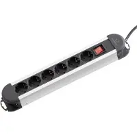 Renkforce 614A-CMB Multiprise avec interrupteur 6x noir, argent contact de protection 1 pce