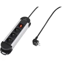 Renkforce 315A-CMB Multiprise avec interrupteur 3x noir, argent contact de protection 1 pce