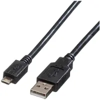 OEM ROLINE Câble USB 2.0, USB A ST - Micro USB B ST, noir, 1,8 m