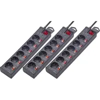 Renkforce RF-3050852 Multiprise de protection contre les surtensions 6x noir contact de protection 3 pces