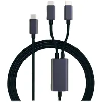 Roline Câble d'alimentation USB C, USB C - 2x USB C, 100W, noir, 1.85 m (11.02.8308)