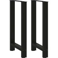 vidaXL Pieds de table de bar noir 2 pcs. 40x(90-91) cm acier