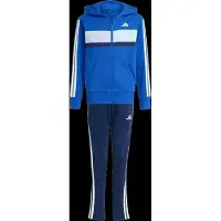 Adidas Seasonal Essentials Tiberio 3 Stripes Fleece Tracksuit Bleu 13-14 Years Enfants
