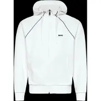 BOSS pour homme. 50553575 Sweat à capuche zippé Join Saggy blanc (L), Casuel, Coton