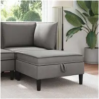 vidaXL Pouf de canapé avec rangement, velours gris foncé