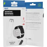 Wave siliconiranneke, Ã¤ly- ja urheilukelloille, musta (20 mm, Silicone), Sangles de montre, Noir